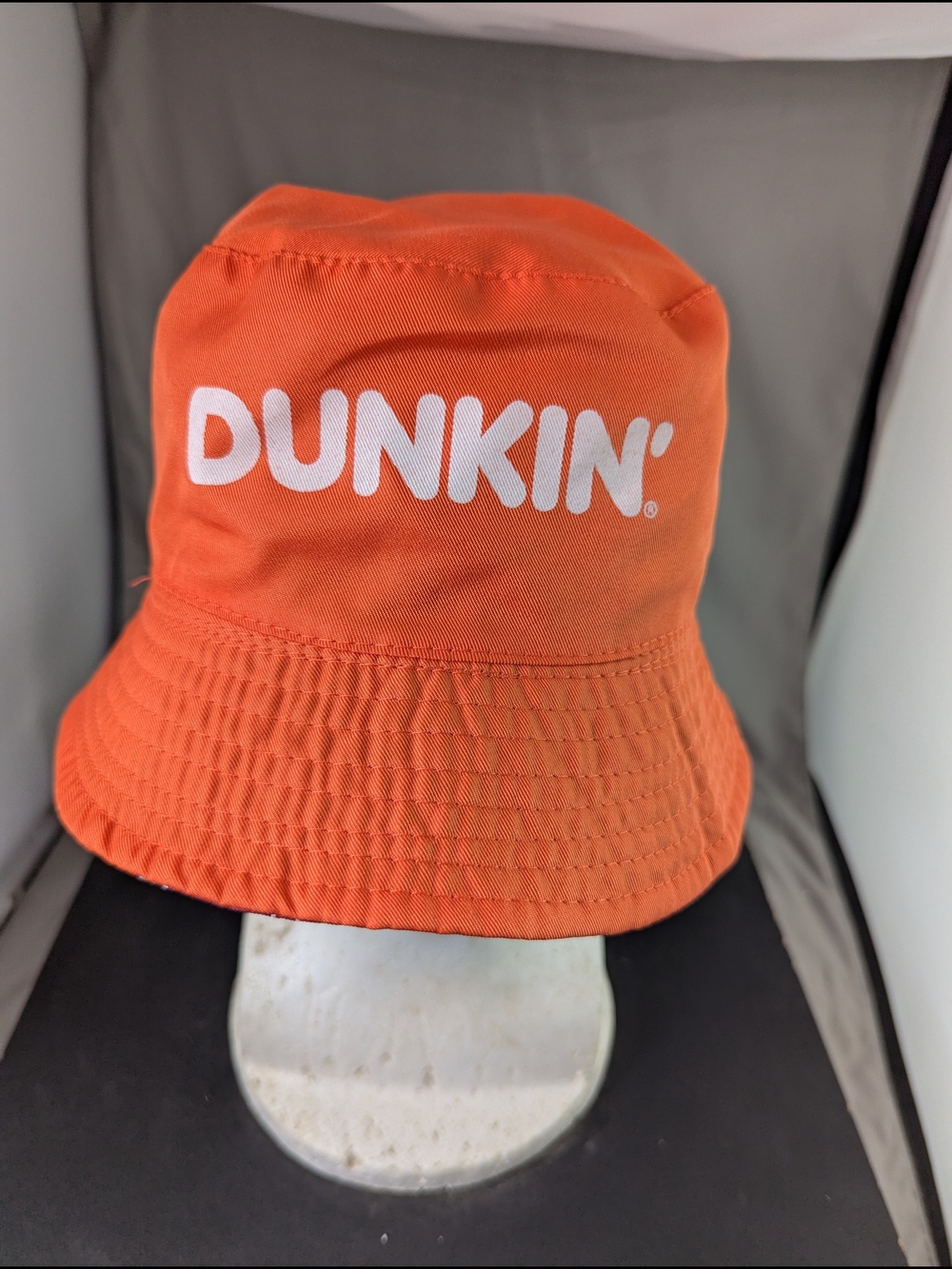 Dunkin Donuts Bucket Hat Reversable Rose Orange Tea Coffee Unisex